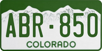 CO license plate ABR850