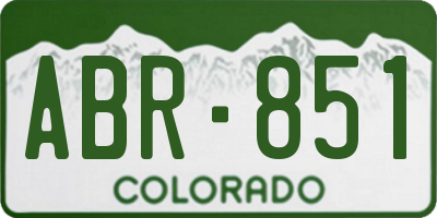 CO license plate ABR851