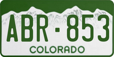 CO license plate ABR853