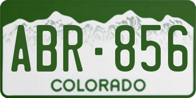 CO license plate ABR856