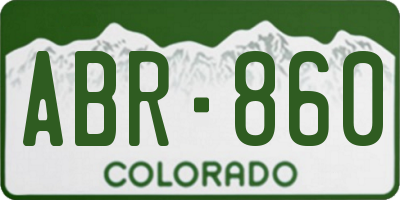 CO license plate ABR860