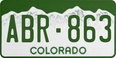 CO license plate ABR863
