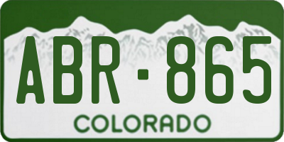CO license plate ABR865