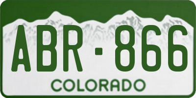 CO license plate ABR866