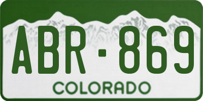 CO license plate ABR869