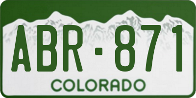 CO license plate ABR871