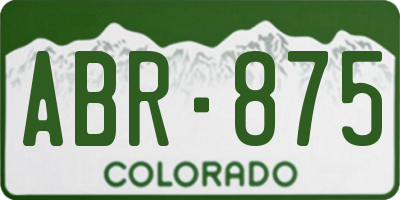 CO license plate ABR875