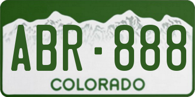CO license plate ABR888