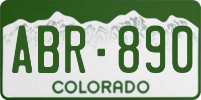 CO license plate ABR890