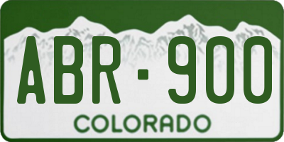 CO license plate ABR900