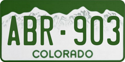CO license plate ABR903