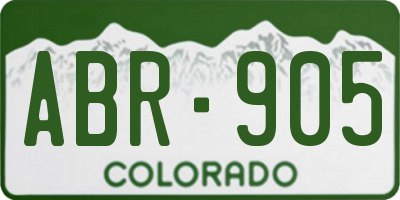 CO license plate ABR905