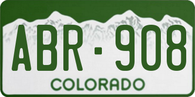 CO license plate ABR908