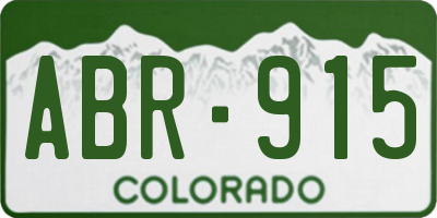 CO license plate ABR915