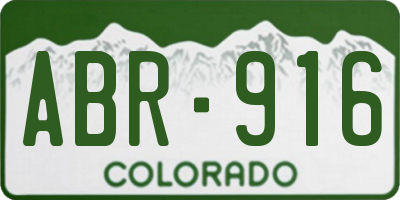 CO license plate ABR916