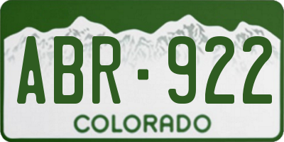 CO license plate ABR922