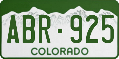 CO license plate ABR925