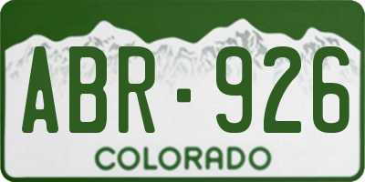 CO license plate ABR926