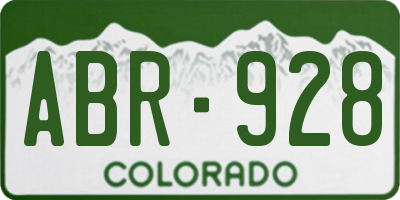 CO license plate ABR928