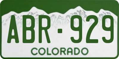 CO license plate ABR929