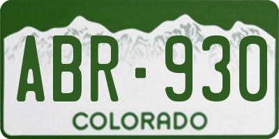 CO license plate ABR930
