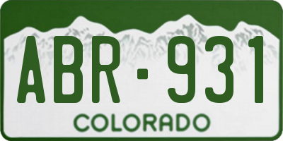 CO license plate ABR931