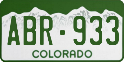 CO license plate ABR933