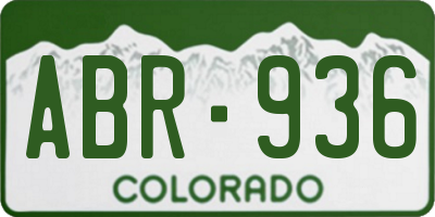 CO license plate ABR936