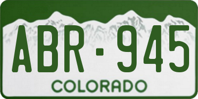 CO license plate ABR945