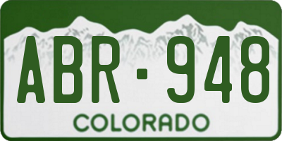 CO license plate ABR948