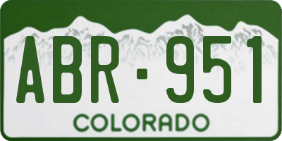 CO license plate ABR951