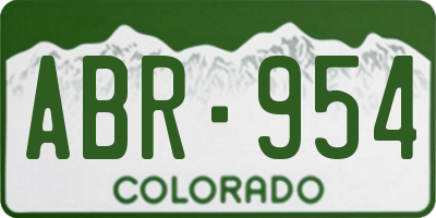 CO license plate ABR954