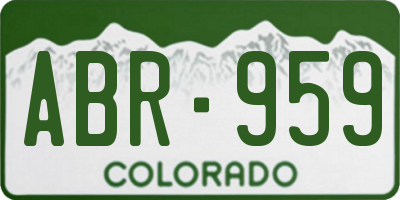 CO license plate ABR959