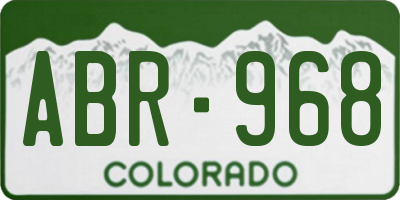 CO license plate ABR968