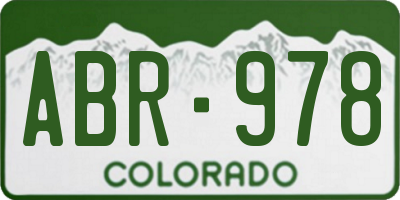 CO license plate ABR978