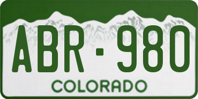 CO license plate ABR980