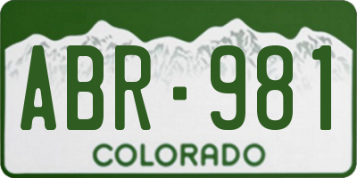 CO license plate ABR981