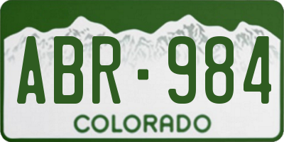 CO license plate ABR984