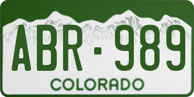 CO license plate ABR989