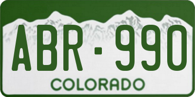 CO license plate ABR990