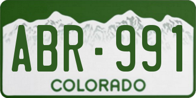 CO license plate ABR991