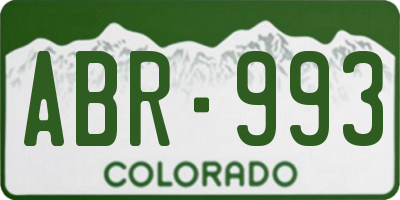 CO license plate ABR993