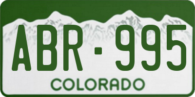 CO license plate ABR995