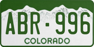 CO license plate ABR996