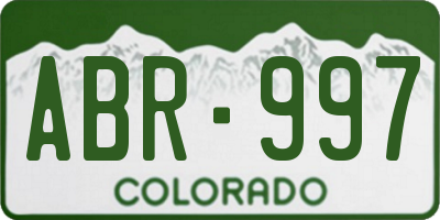 CO license plate ABR997
