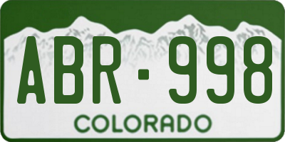 CO license plate ABR998