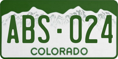CO license plate ABS024