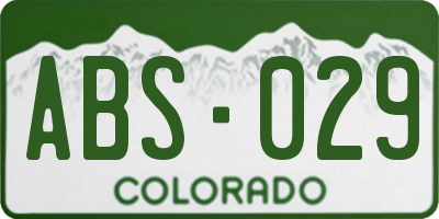 CO license plate ABS029