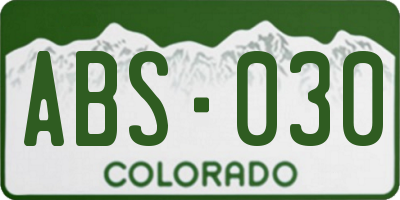 CO license plate ABS030