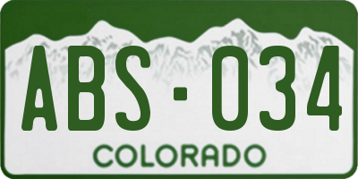 CO license plate ABS034
